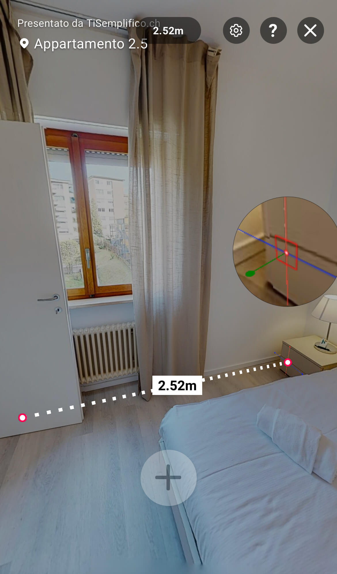 Interfaccia AR di misurazione di una stanza
