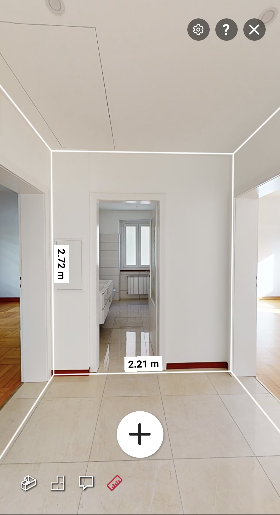 Misura virtuale di una stanza in tempo reale